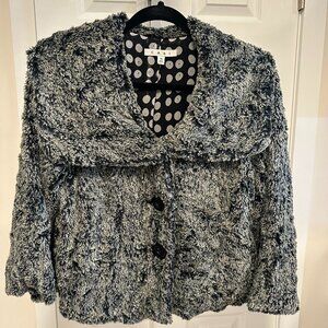 CABI  #626 Chinchilly Gray Plush Faux Fur Jacket